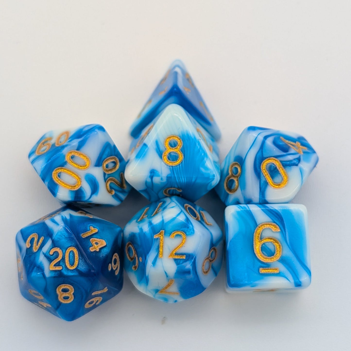 Two Tone Sky Blue Dice Set