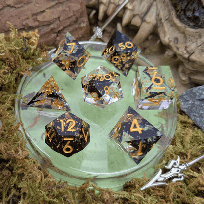 Foil Obsidian Sharp Dice Set
