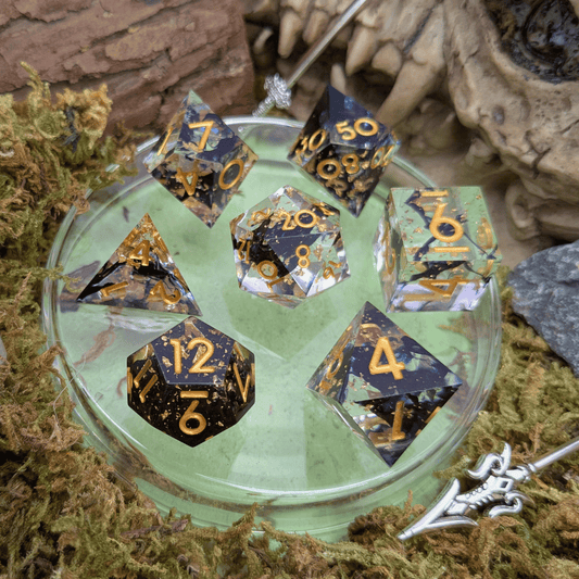 Foil Obsidian Sharp Dice Set