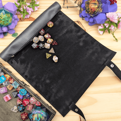 PU Leather Scroll Dice Tray/Bag