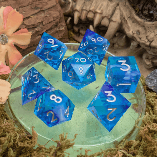 Bright Blue Sharp Dice Set