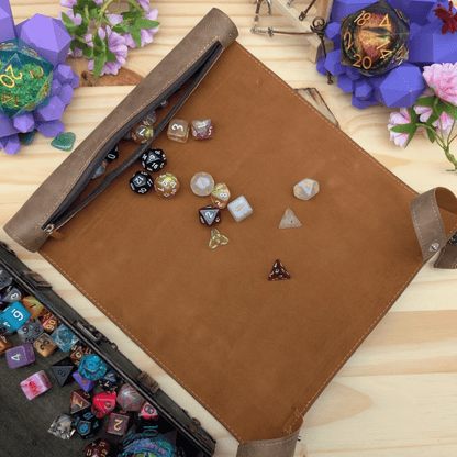 PU Leather Scroll Dice Tray/Bag