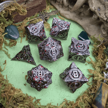Engine Splatter Metal Core Dice Set