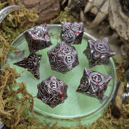 Engine Splatter Metal Core Dice Set
