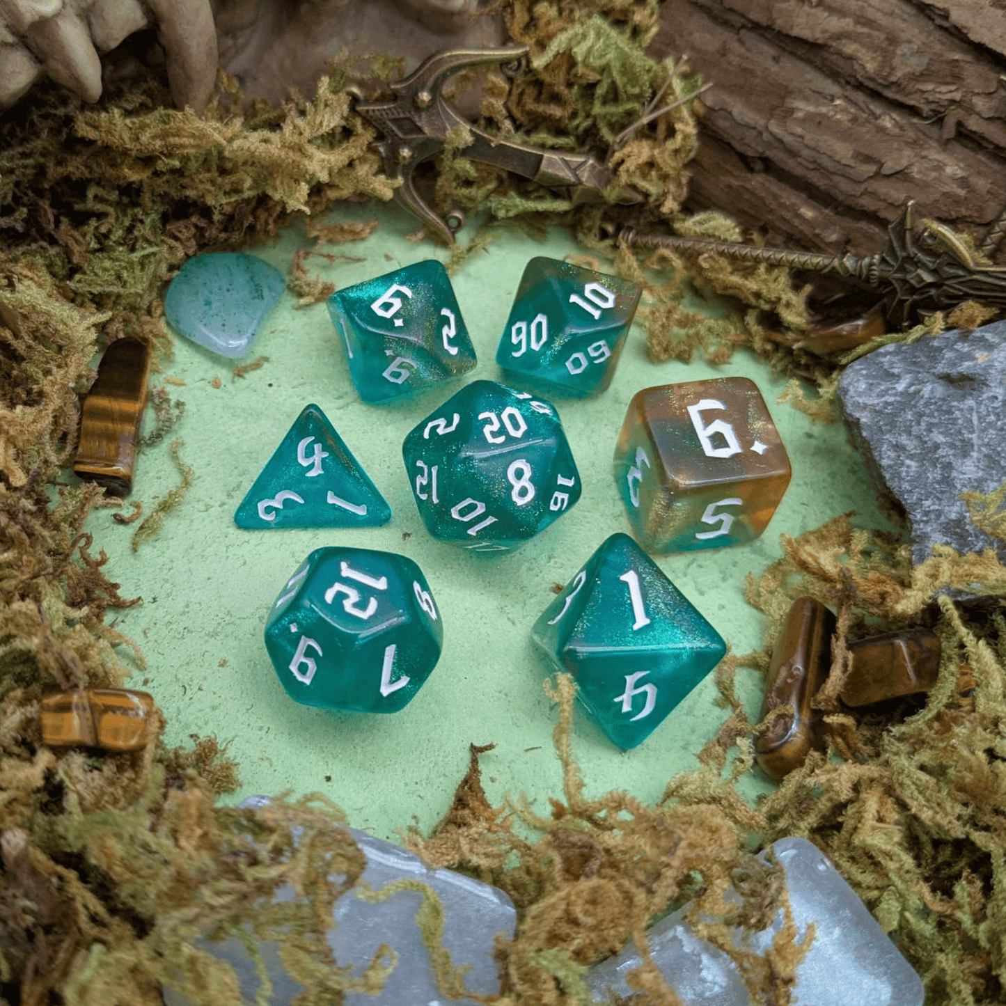Forest Green Fog Dice