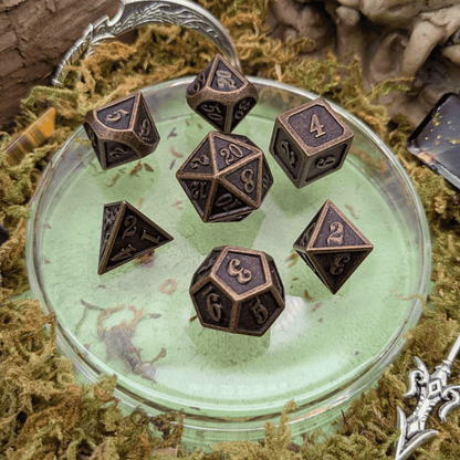 Full Gold Metal Dice Set