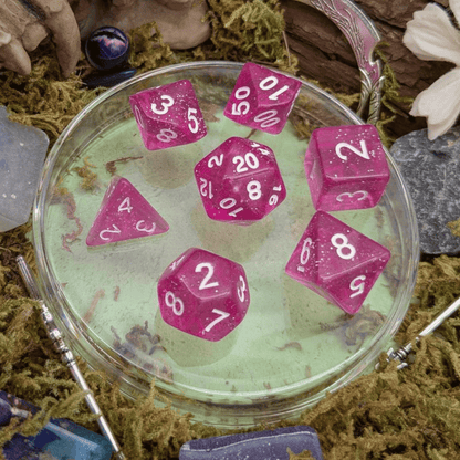 Glitter Pink Dice Set