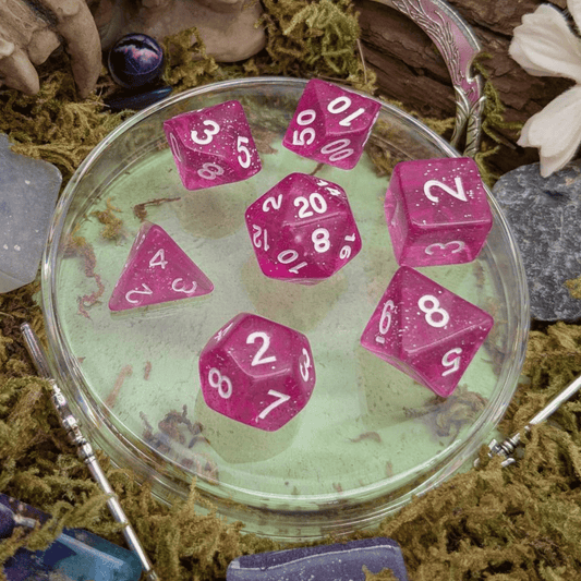 Glitter Pink Dice Set