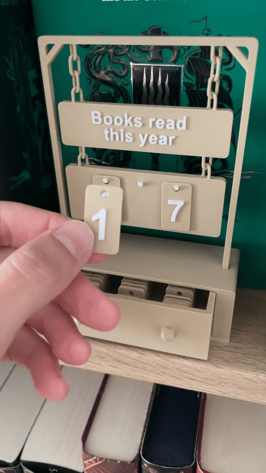 3D Printed Book Counter in any colour you want