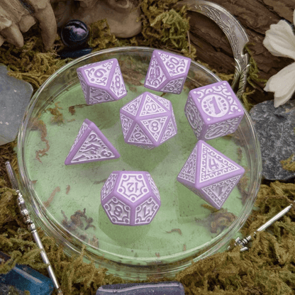 Ornate Lavender Dice Set