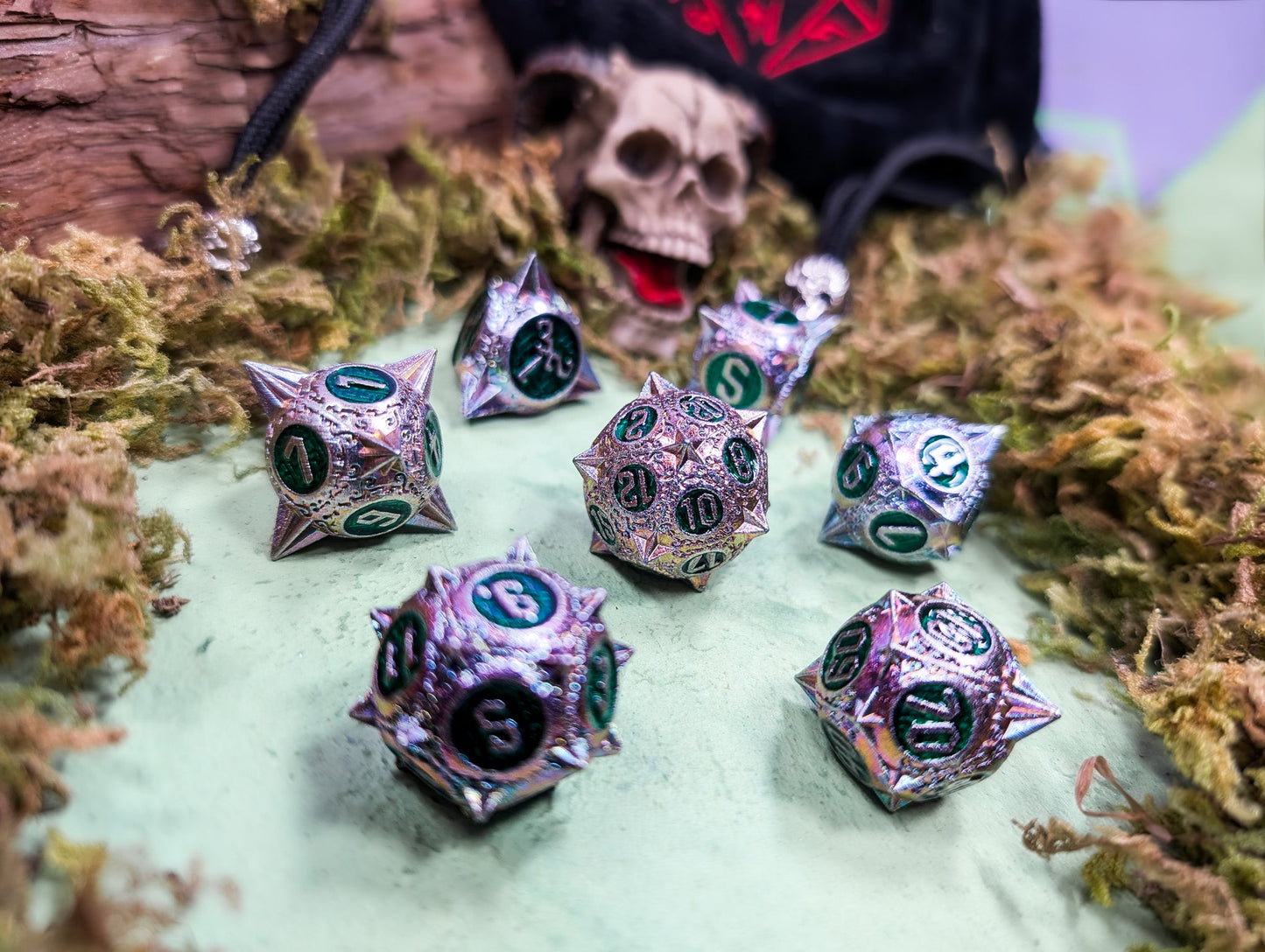Shards of Eclipse | Metal Caltrops Dice Set