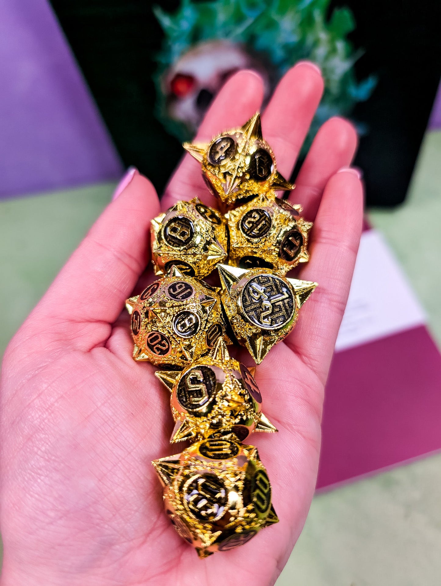 Divine Judgement | Caltrops Metal Dice Set