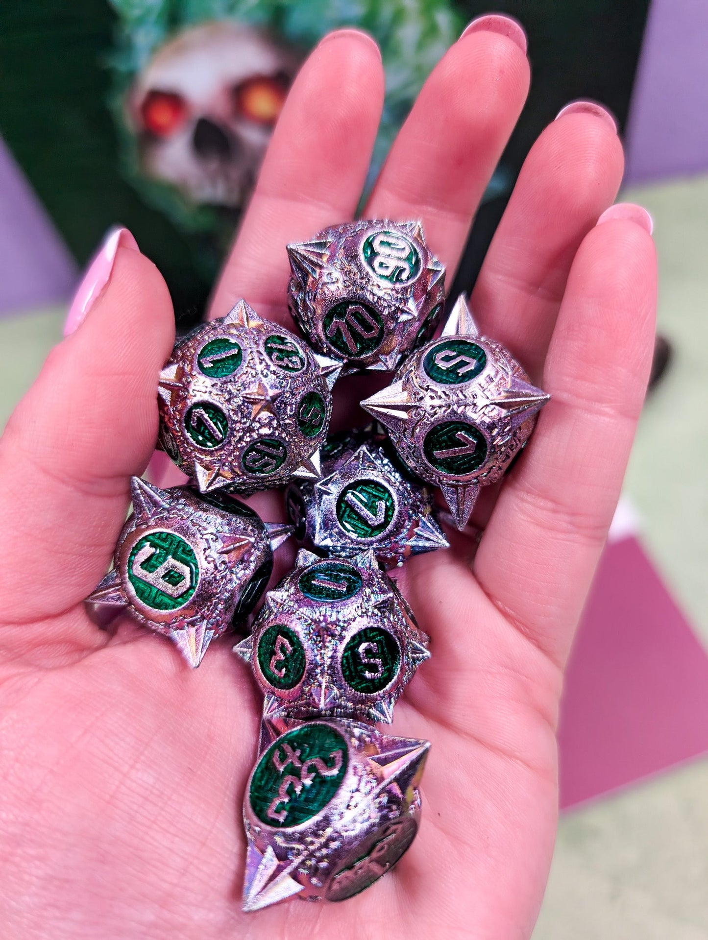 Shards of Eclipse | Metal Caltrops Dice Set