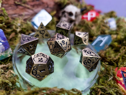 The Abyssal Sovereign | Eldritch Gold Metal Dice Set