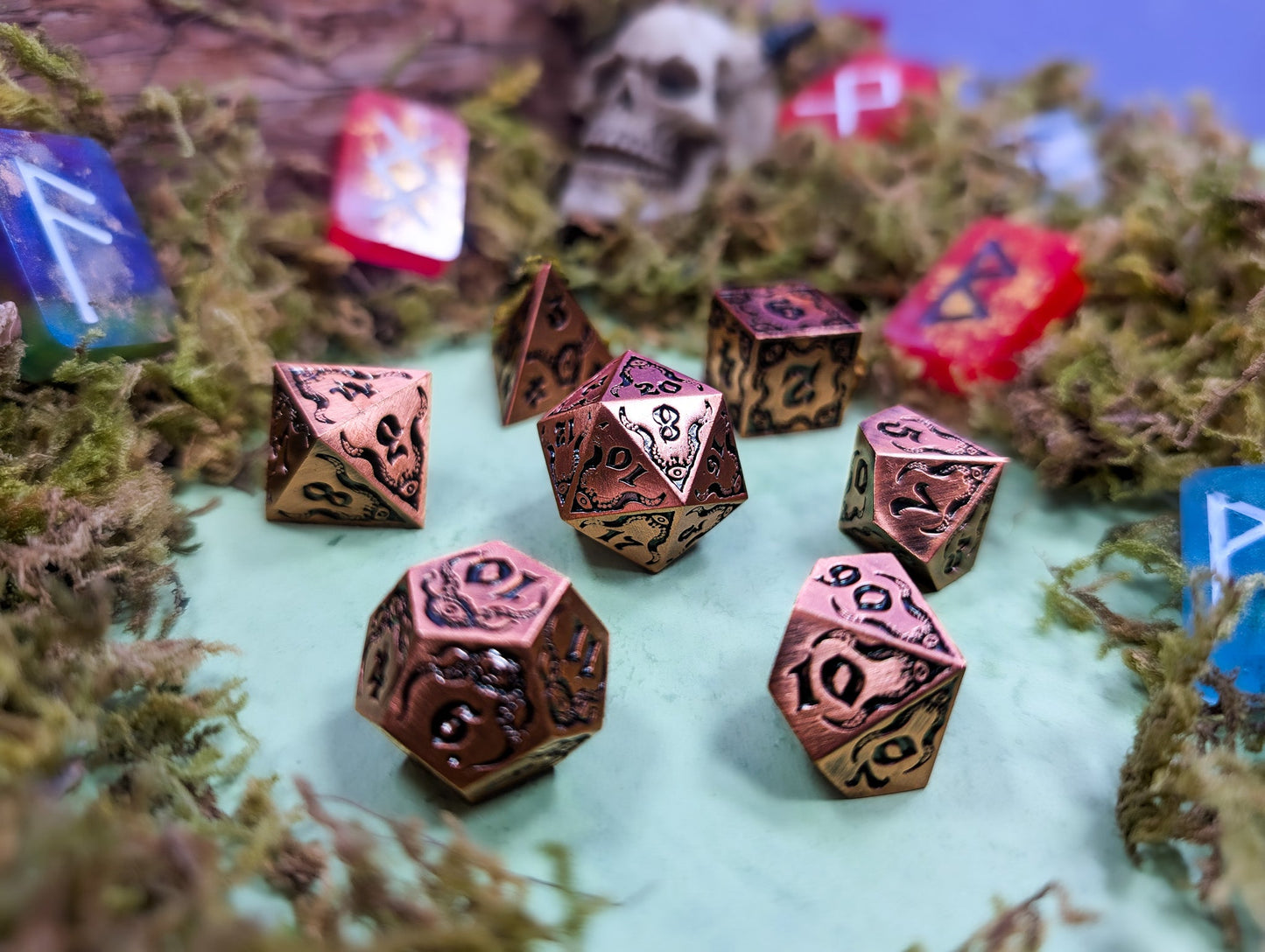 Relics of The Deep | Metal Eldritch dice set