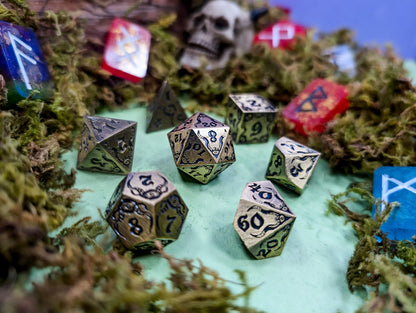 The Abyssal Sovereign | Eldritch Gold Metal Dice Set