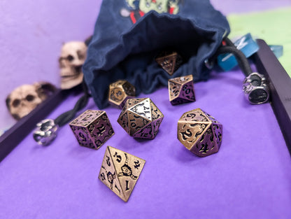 The Abyssal Sovereign | Eldritch Gold Metal Dice Set