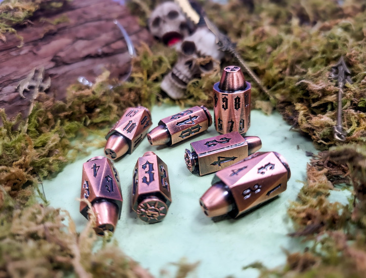 Deadeye's Dice | Metal Bullet Hell Dice Set