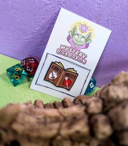 Games Master Book Pin