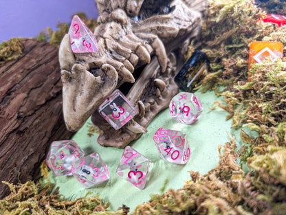 Pink Bunny Inclusion Dice Set