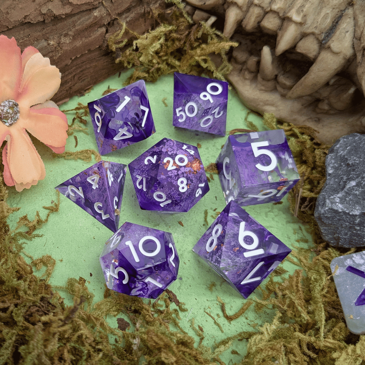 Foil Purple Sharp Dice Set