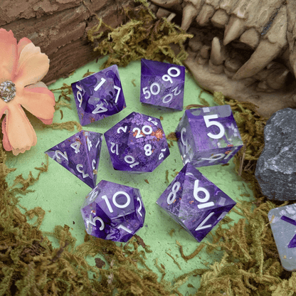 Foil Purple Sharp Dice Set