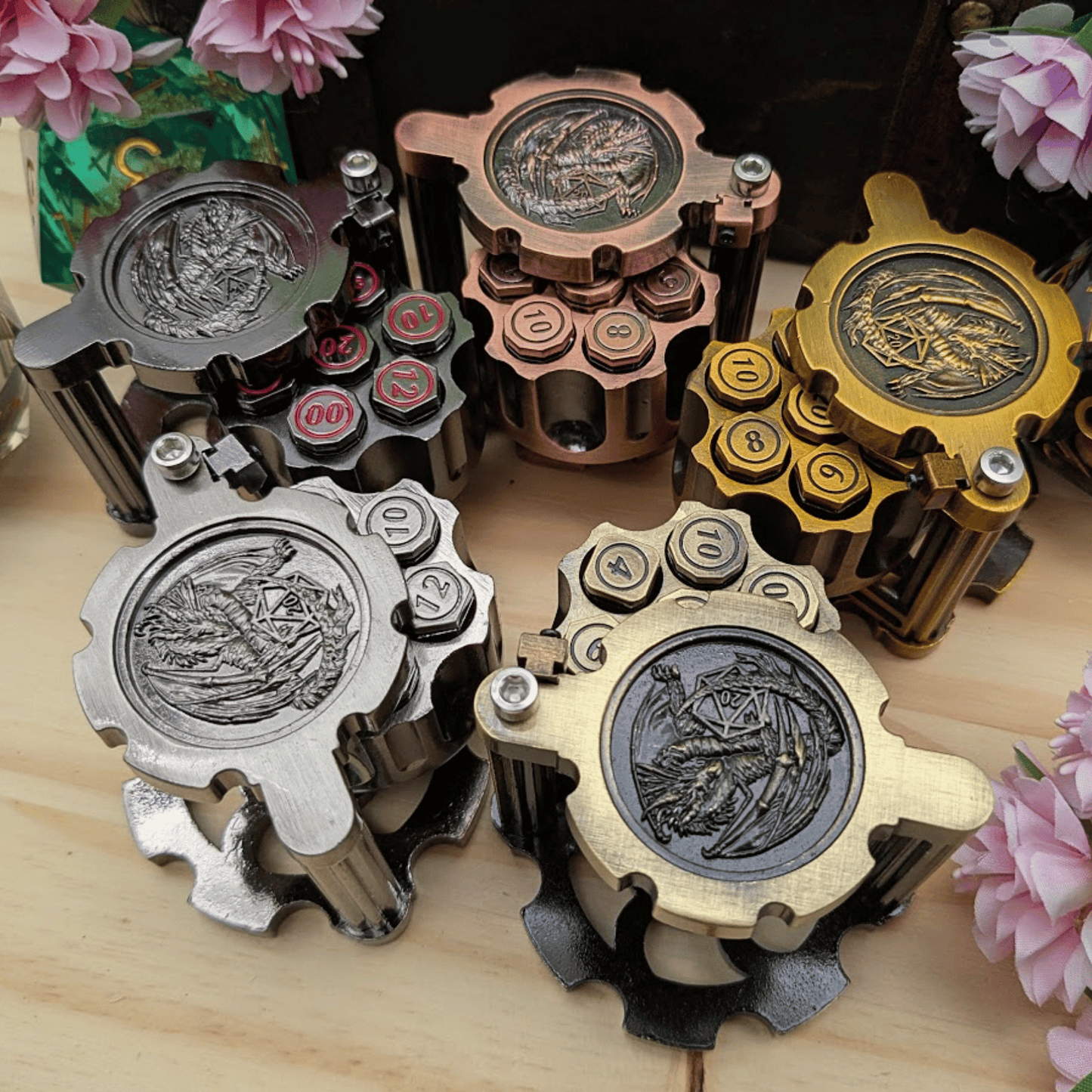 Revolver Dice Holder with Metal bullet dice