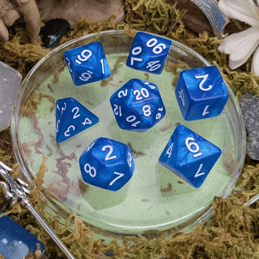 Shimmer Blue Dice Set
