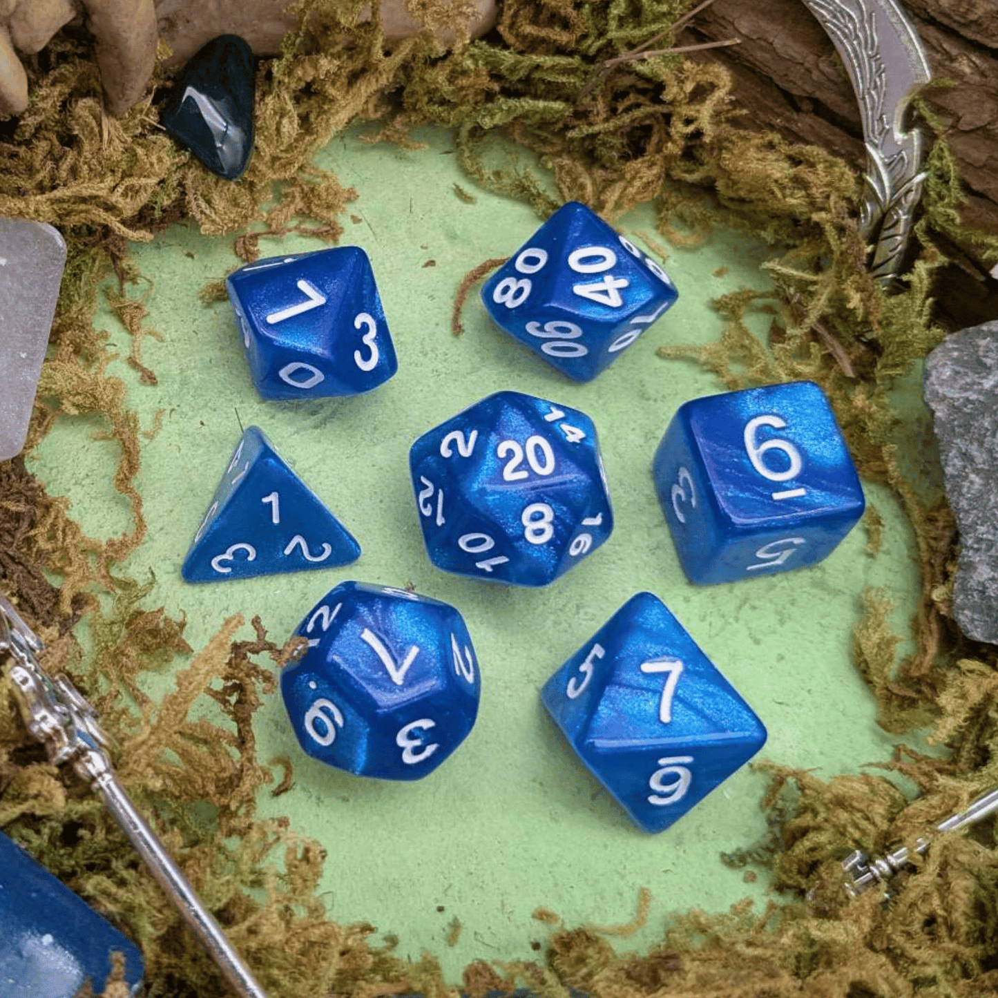 Shimmer Blue Dice Set
