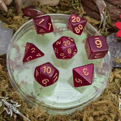 Red Ruby Shimmer Dice Set