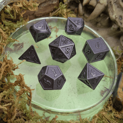 Full Silver Metal Dice Set