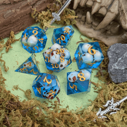 Skull Blue Sharp Dice Set