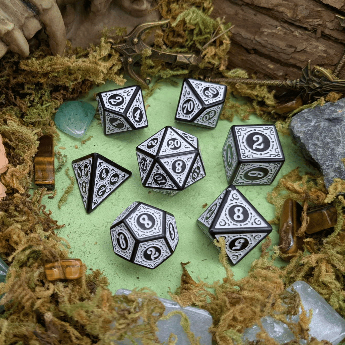 White Zoltar Dice Set