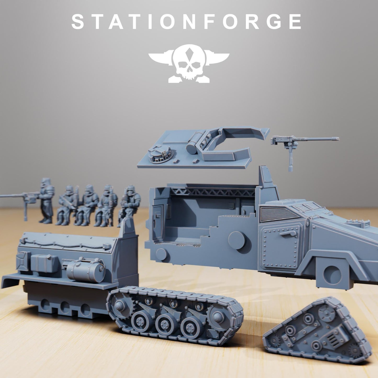Station Forge GrimGuard Personnel Carrier  3d printed proxie Wargames