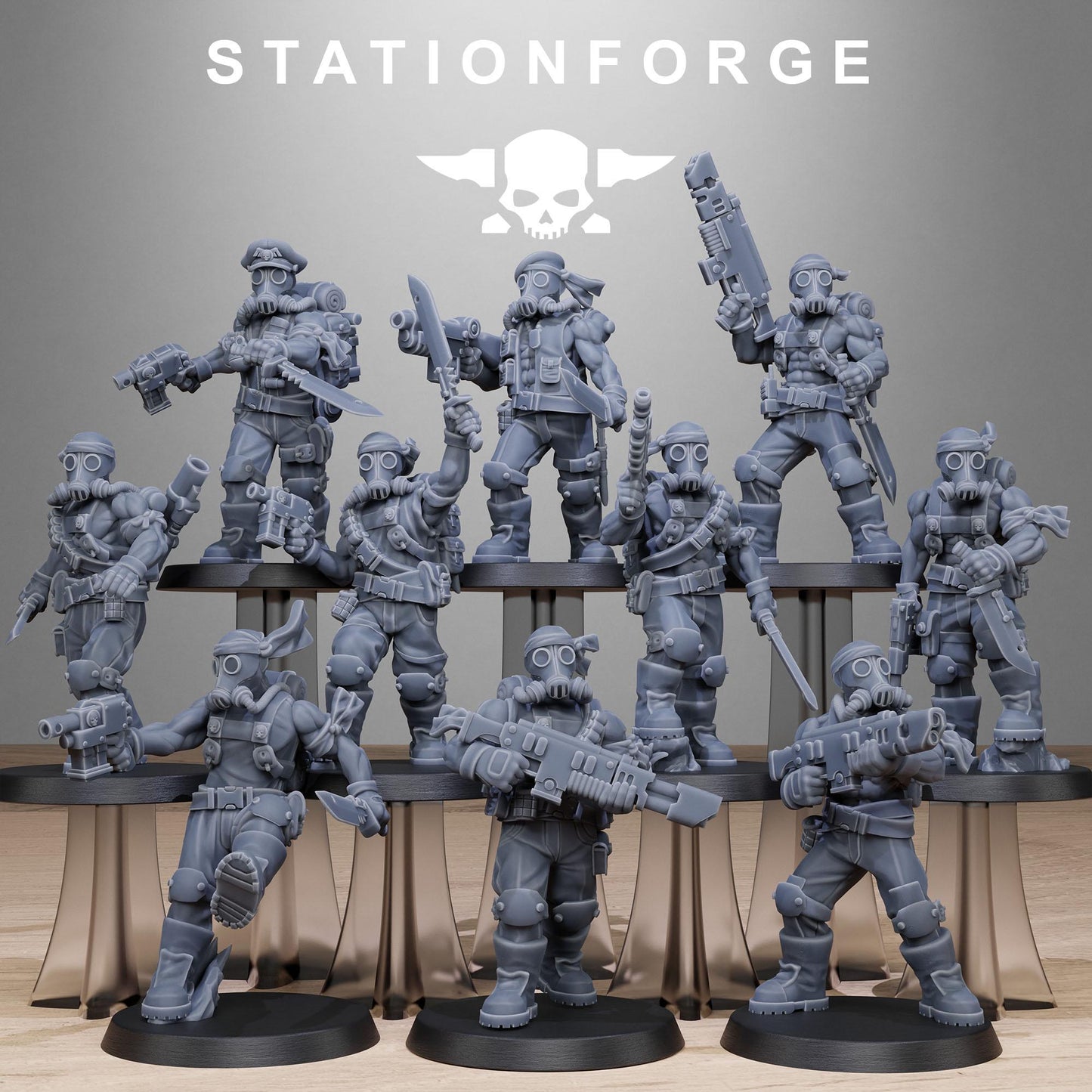 Station Forge GrimGuard Jungle Fighters v2 3d printed proxie Wargames