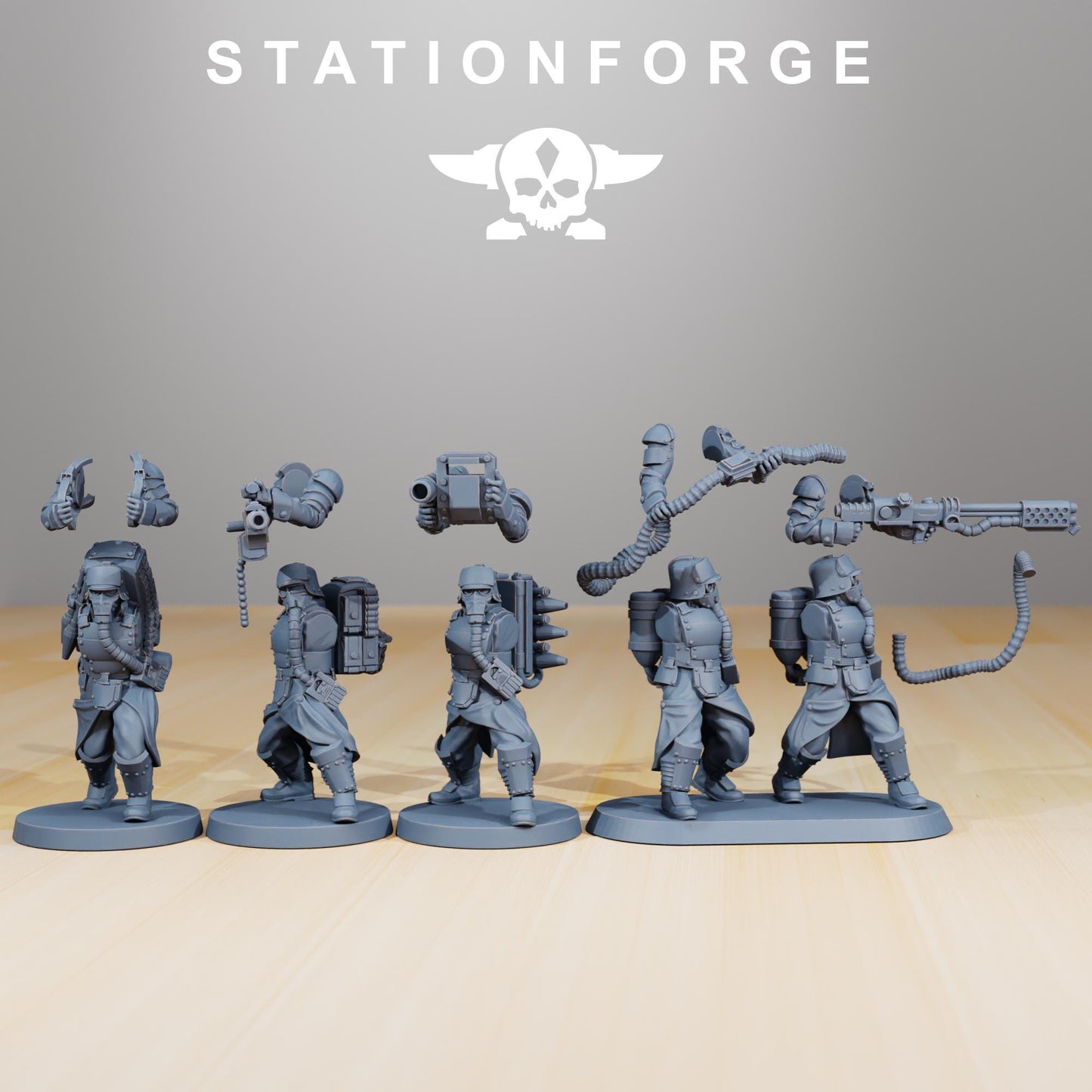 Station Forge GrimGuard Armored Squad 3d printed proxie Wargames