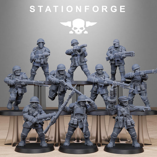 FreeGuard Infantry 3d printed proxie Wargames designed by station forge