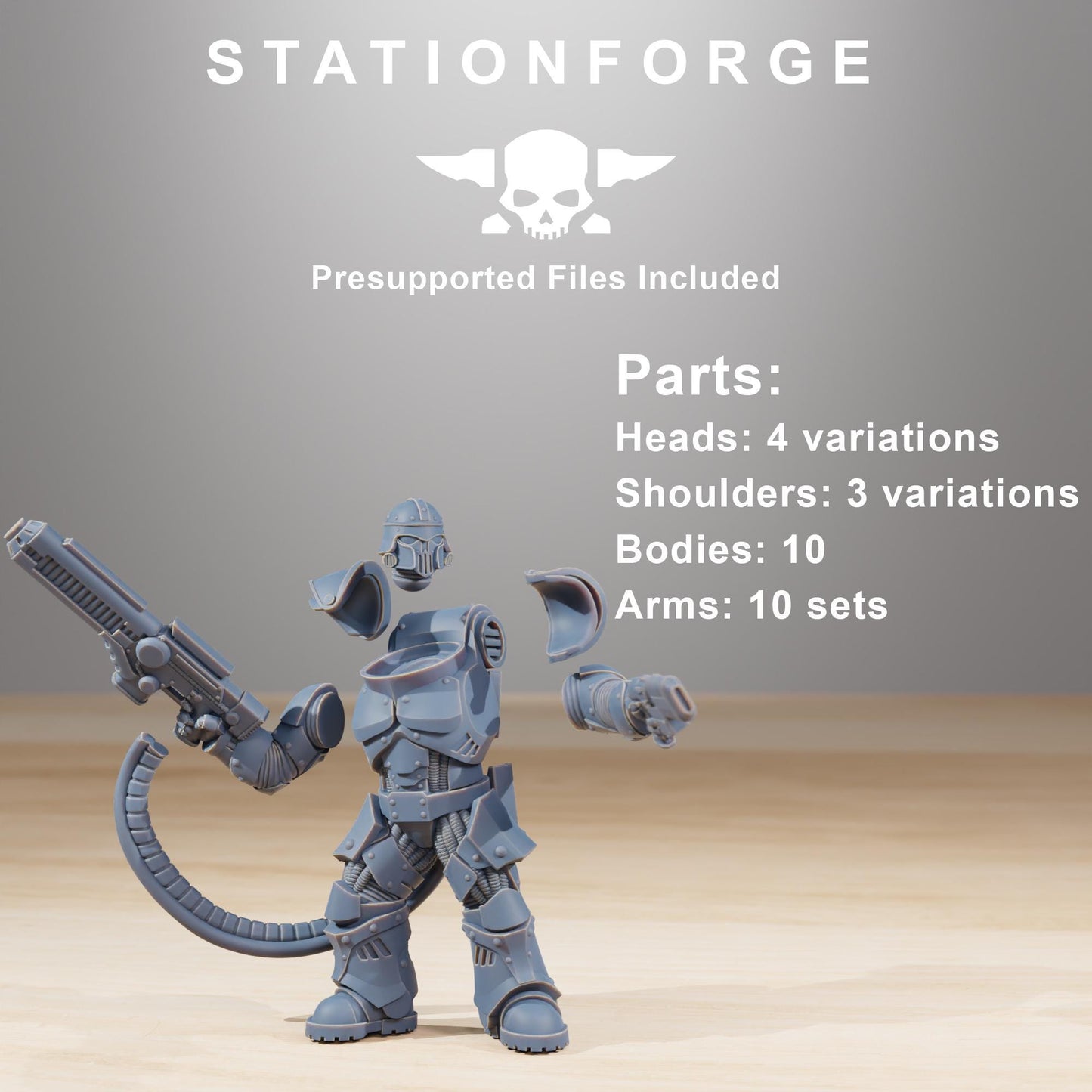 Station Forge Socratis Exterminators unit 3d printed proxie Wargames / Marines