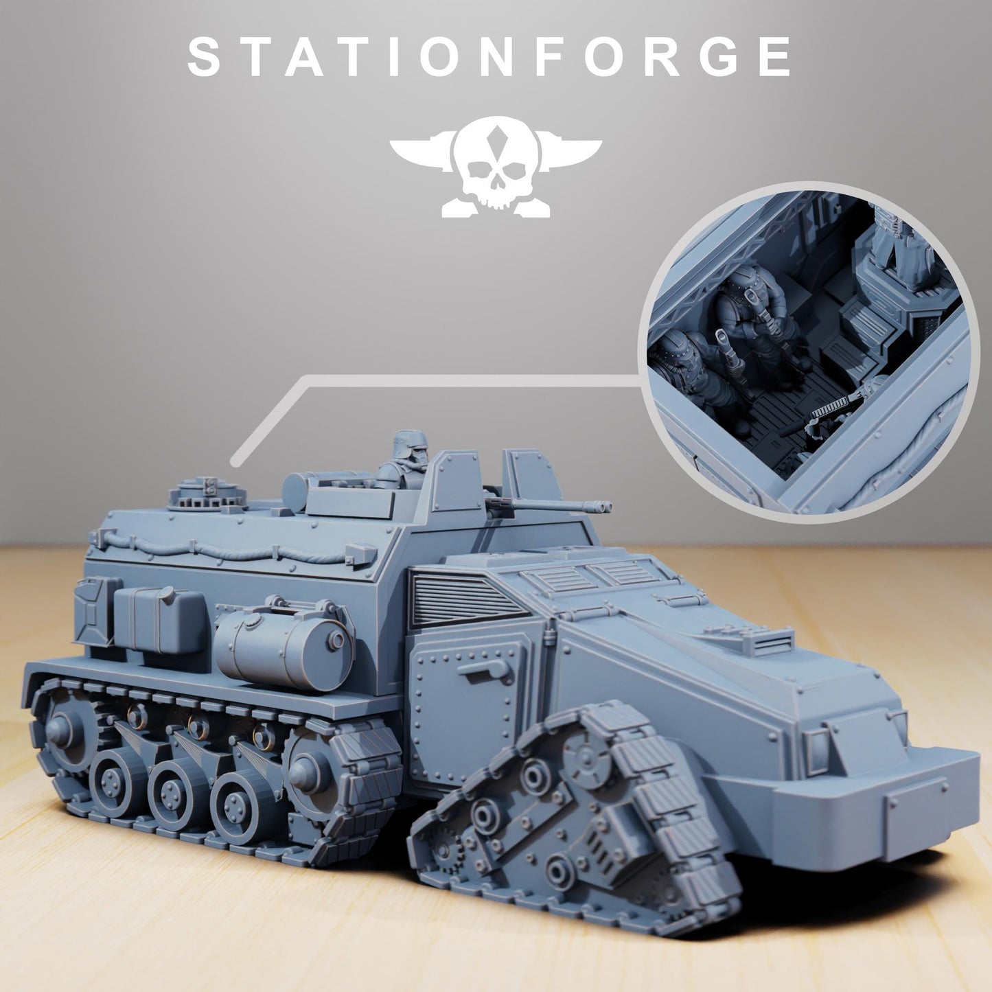 Station Forge GrimGuard Personnel Carrier  3d printed proxie Wargames