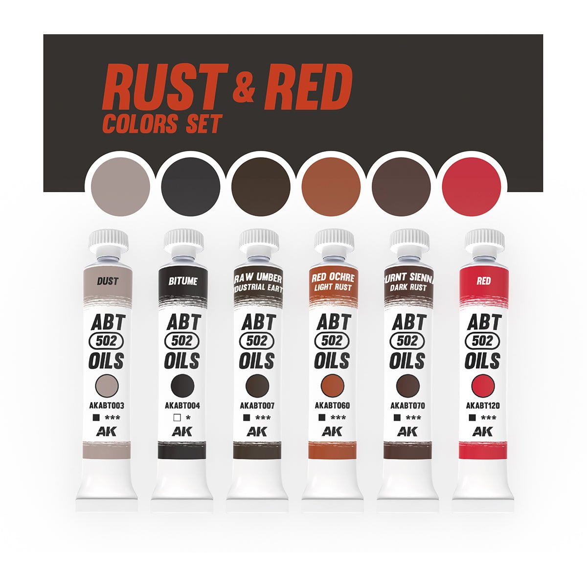 Abteilung 502 Oil Paints - Rust & Red Colors Set (AKABT304)