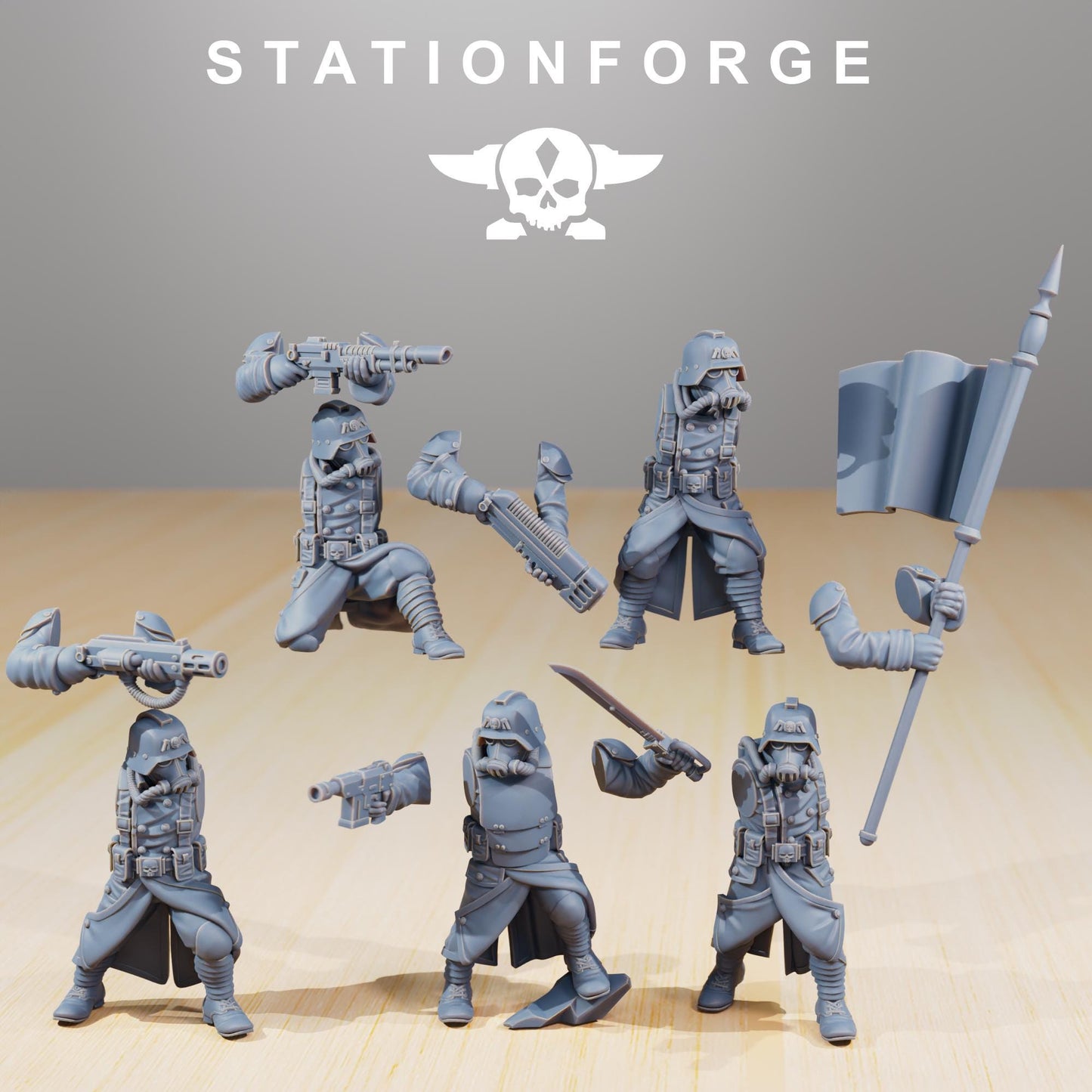 Station Forge GrimGuard Command Force Squad 3d printed proxie Wargames