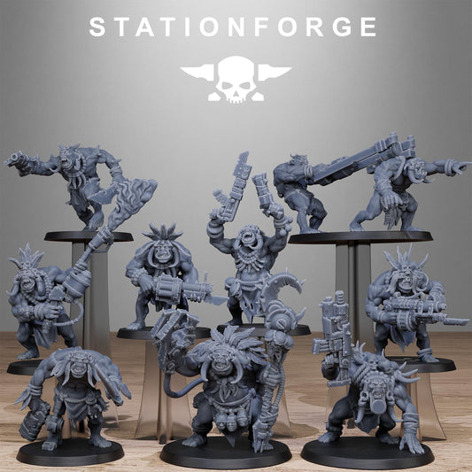Station Forge Orkaz  Tribal Infantry minitures Ork Tabletop RPG Wargaming