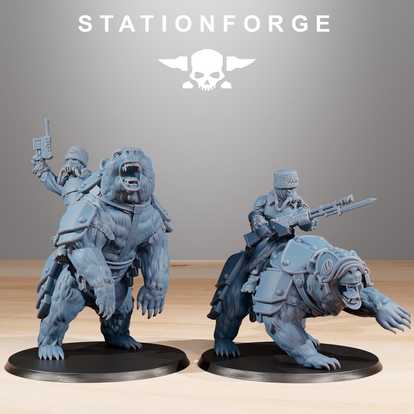 Station Forge GrimGuard Bear Riders 3d printed proxie Wargames