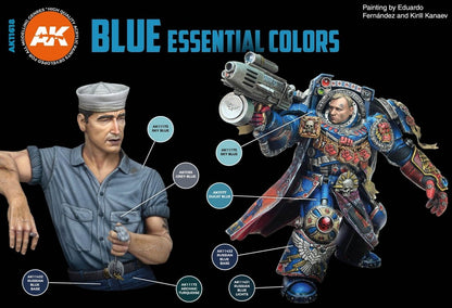 AK Interactive 3rd Gen Acrylic Blue Essential Colors Set (AK11618)