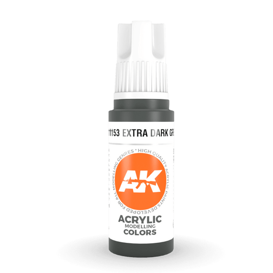 AK Interactive 3rd Gen Acrylic - Extra Dark Green (Formerly "Faded Olive Green") 17ml (AK11153)