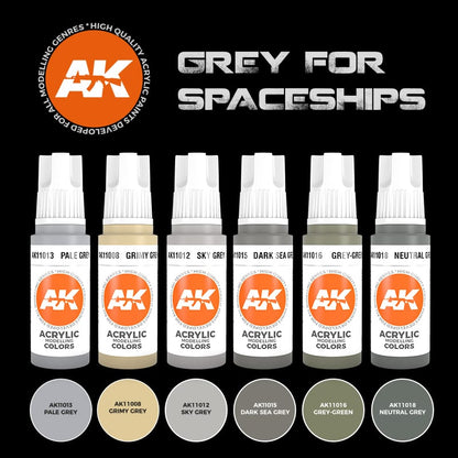 AK Interactive 3rd Gen Acrylic Grey for Spaceships Set (AK11614)