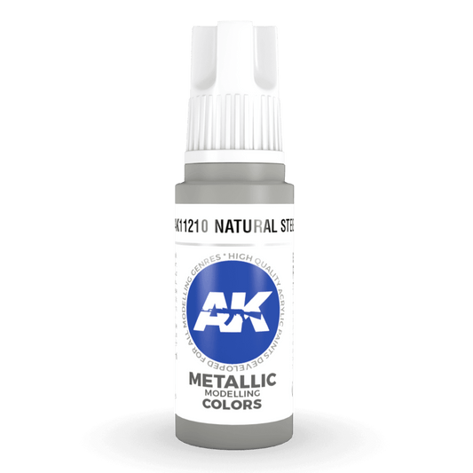 AK Interactive 3rd Gen Acrylic - Natural Steel 17ml (AK11210)