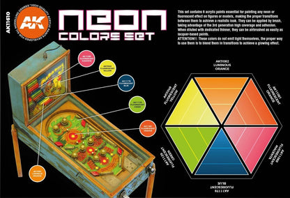 AK Interactive 3rd Gen Acrylic Neon Colors Set (AK11610)