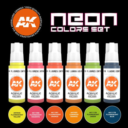 AK Interactive 3rd Gen Acrylic Neon Colors Set (AK11610)
