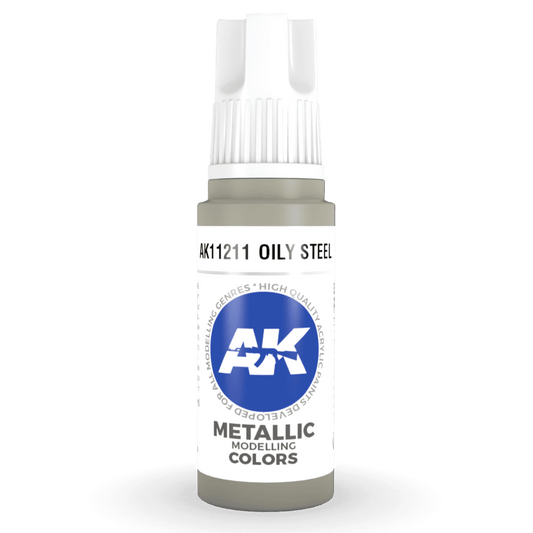 AK Interactive 3rd Gen Acrylic - Oily Steel 17ml (AK11211)